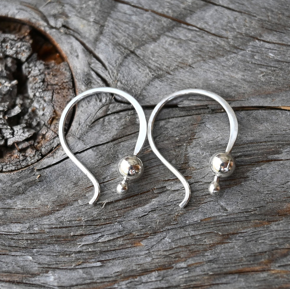 Thumbnail: Tiny Sterling Silver Dangle Earrings