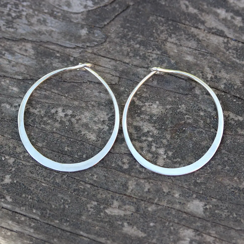 Thumbnail: 1 inch sterling silver hoop earrings