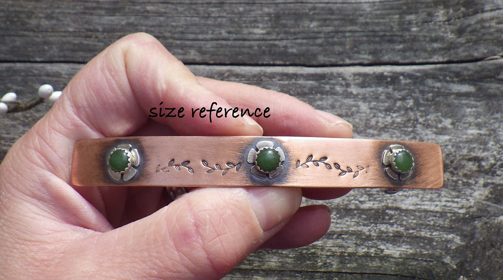 Thumbnail: Jade barrette flower copper barrette