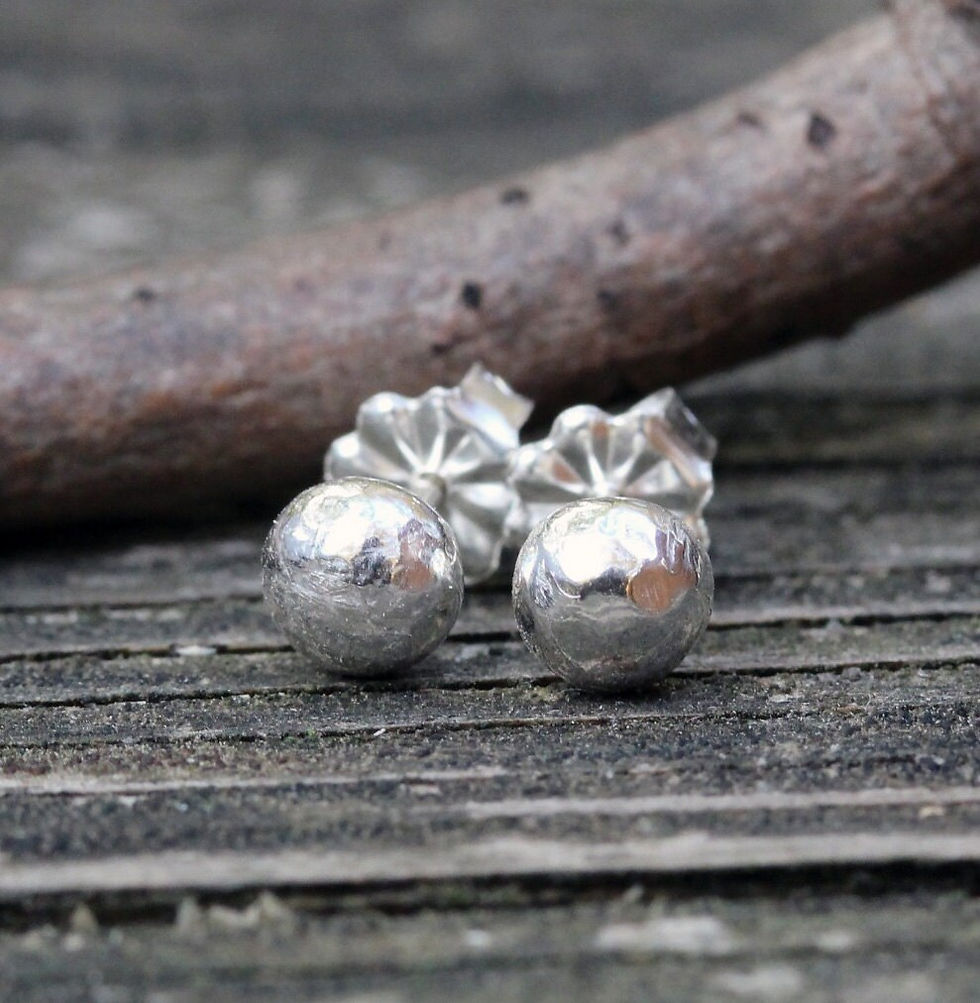 Thumbnail: Sterling silver stud earrings SMALL