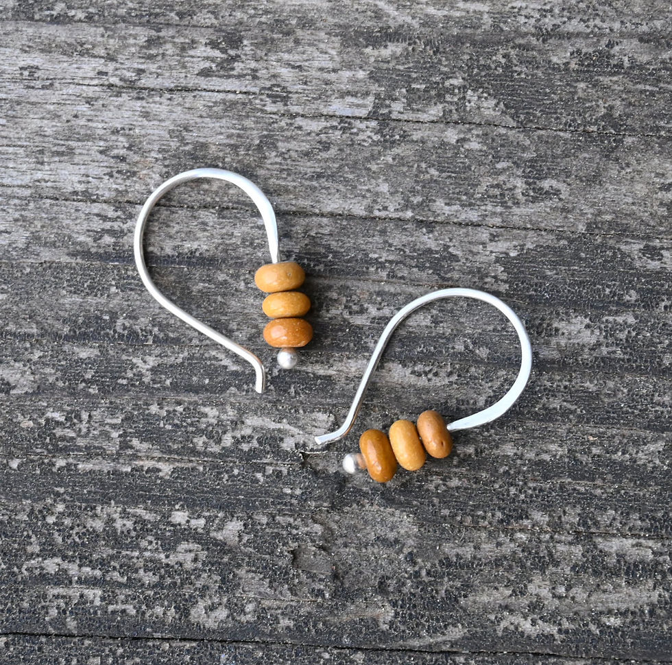 Thumbnail: TINY mookaite sterling silver dangle earrings