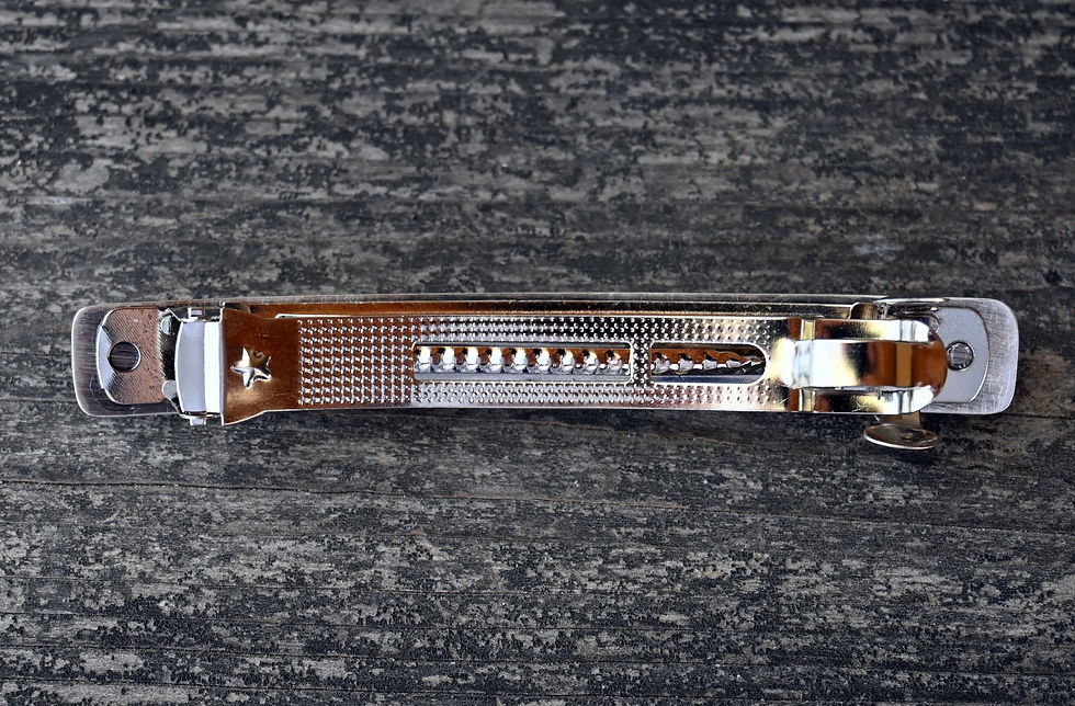 Thumbnail: Green Kingman turquoise sterling silver bar barrette