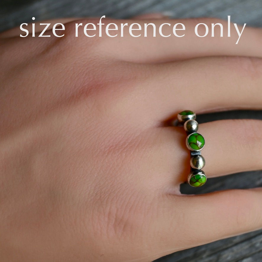 Thumbnail: Three Stone Mohave Turquoise Sterling Silver Ring
