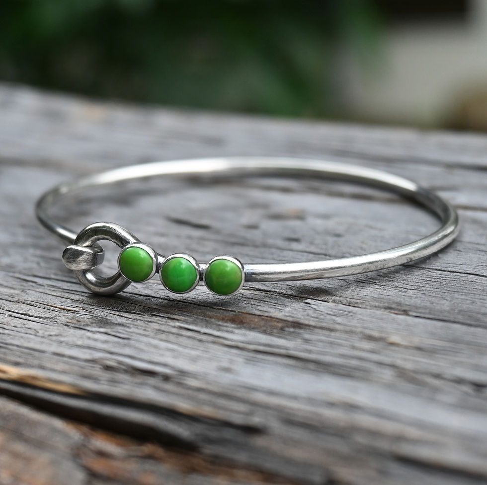 Thumbnail: Mohave Turquoise Sterling Silver Bangle Bracelet