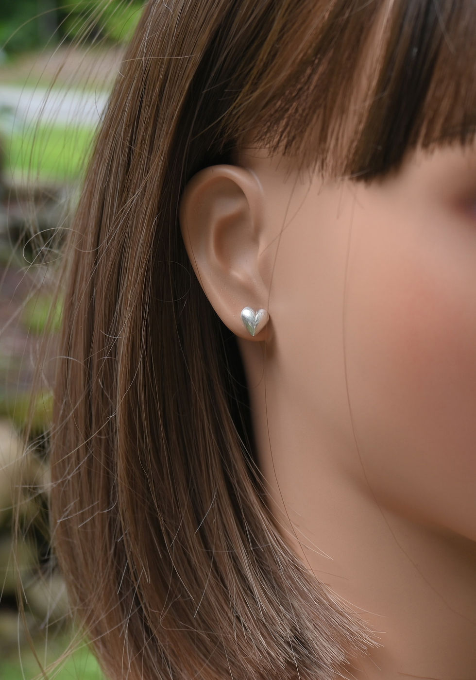 Thumbnail: Pure Silver Heart Stud Earrings 8mm