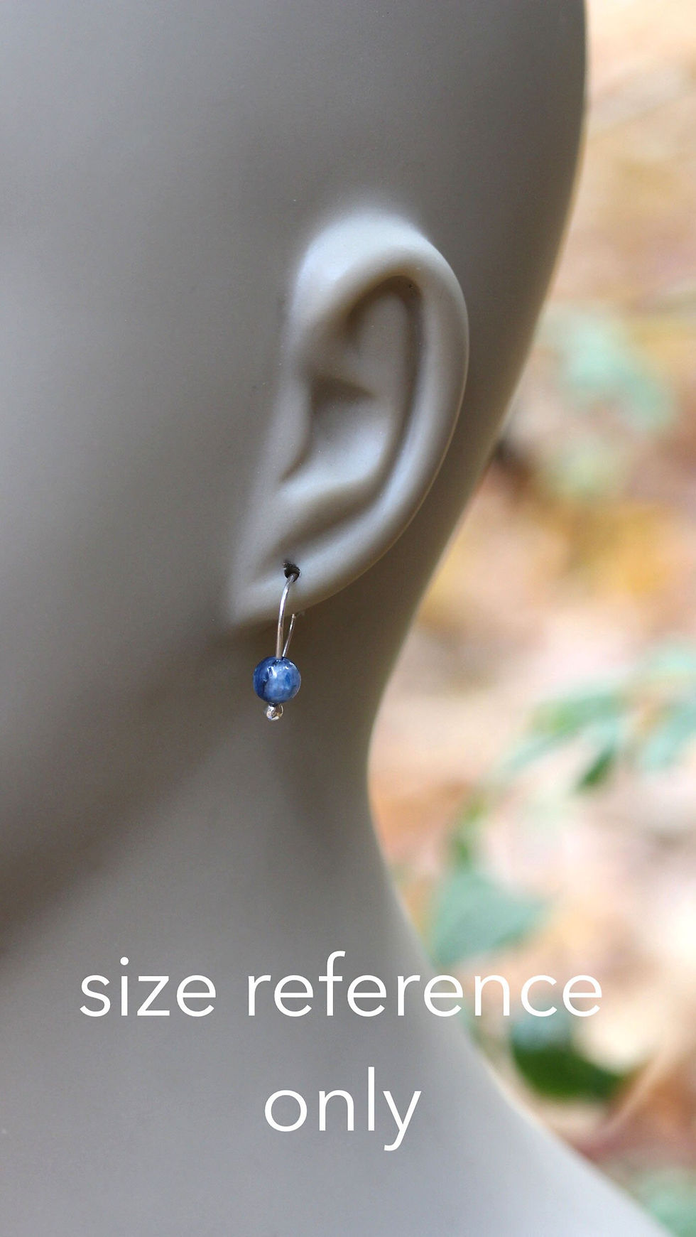 Thumbnail: Lapis lazuli sterling silver open hoop earrings