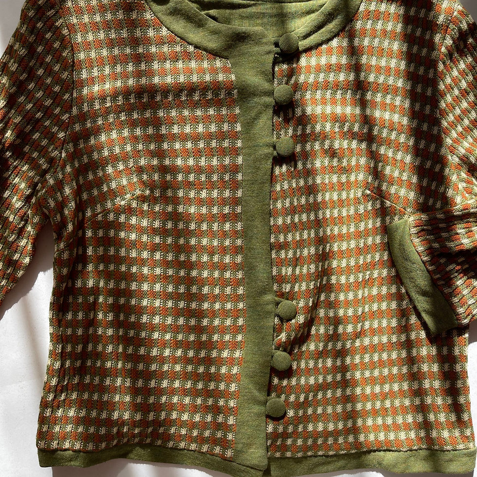 Thumbnail: Green & Orange Button-Up Sweater 