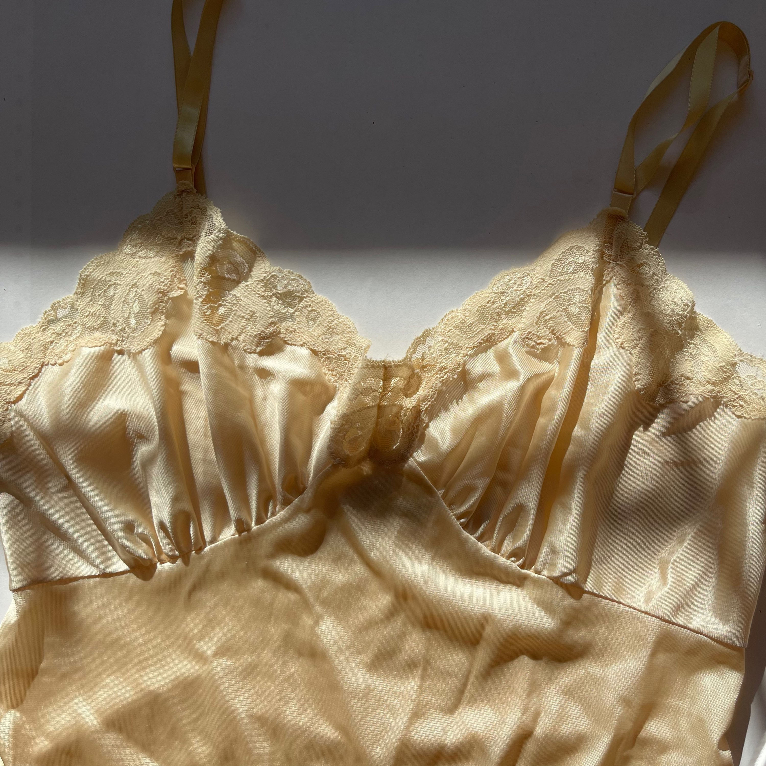 1940s Tan Slip Dress