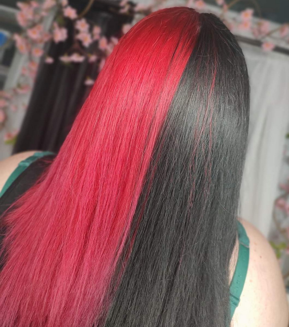 Nina Red and Black Split Dye