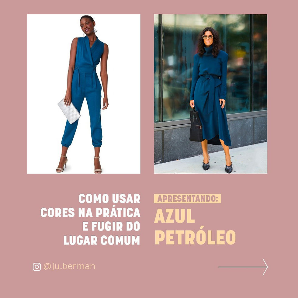 looks apresentando como usar azul petróleo