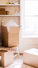 Opened and unopened moving boxes 