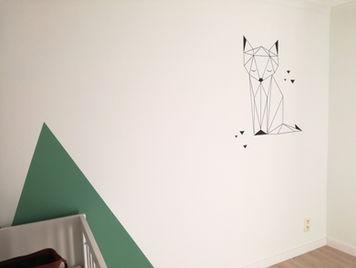 Muurtekening - geometrisch vosje