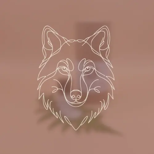 Stilisiertes Bild eines Wolfes als spirituelles Symbolbild für die schamanischen Globuli Canis lupus