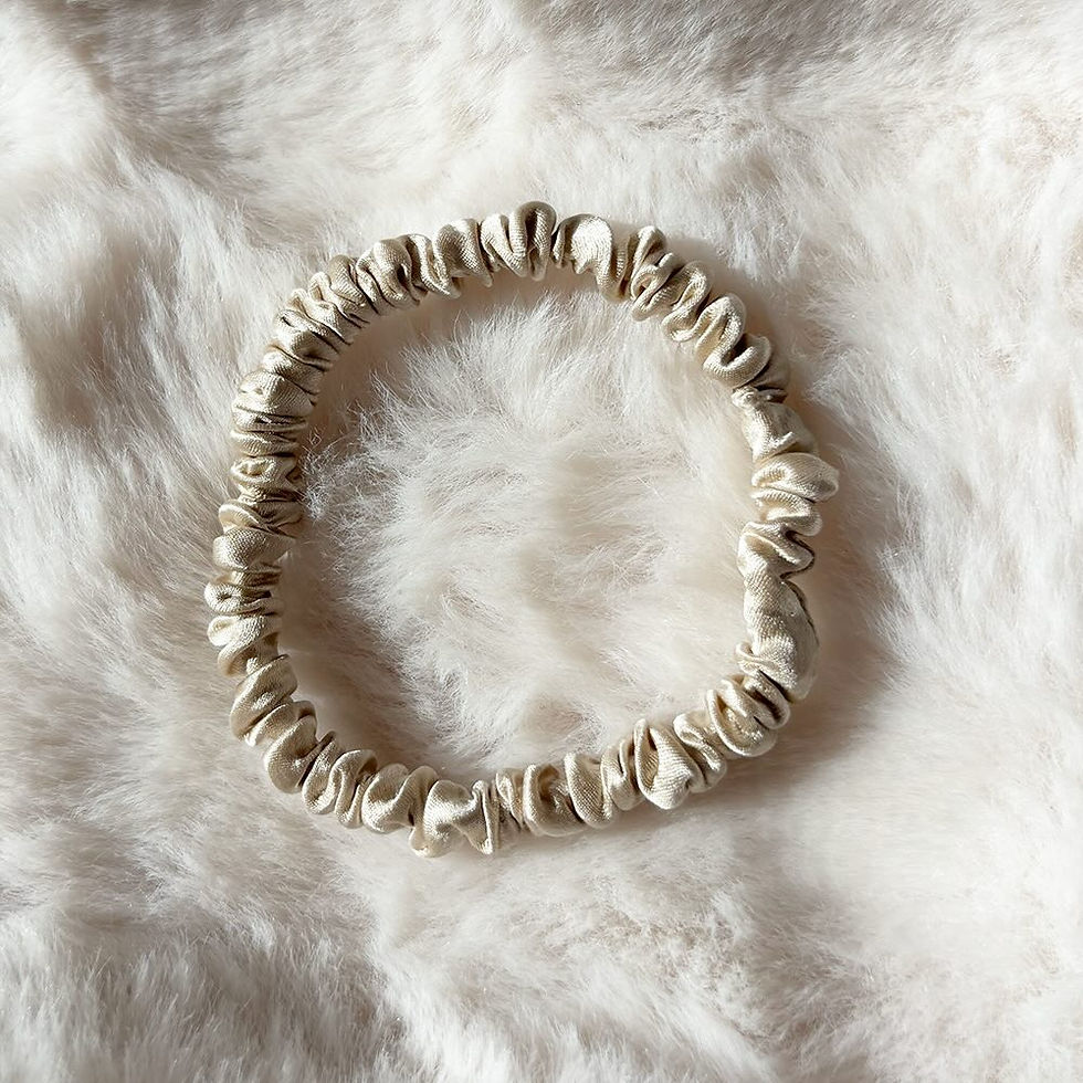 Thumbnail: 100% Mulberry Silk Skinny Scrunchies / Silk Hair Ties