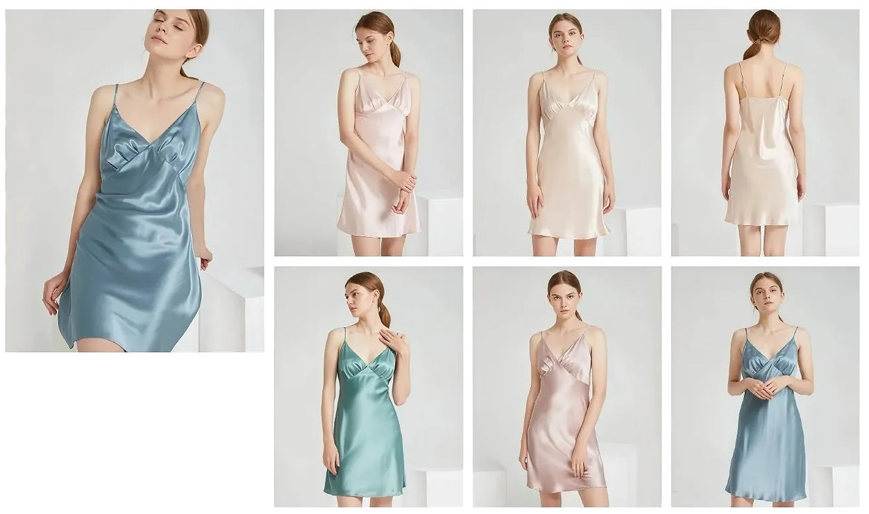 Docsun silk V neck ruched style mini dress