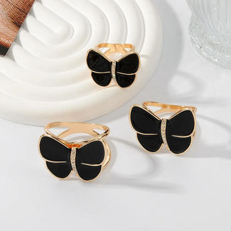 black butterfly scarf ring alloy jewellery