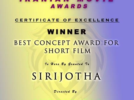 Congratulations !!! Sirijotha won Best Concept Award for Short Film !!!