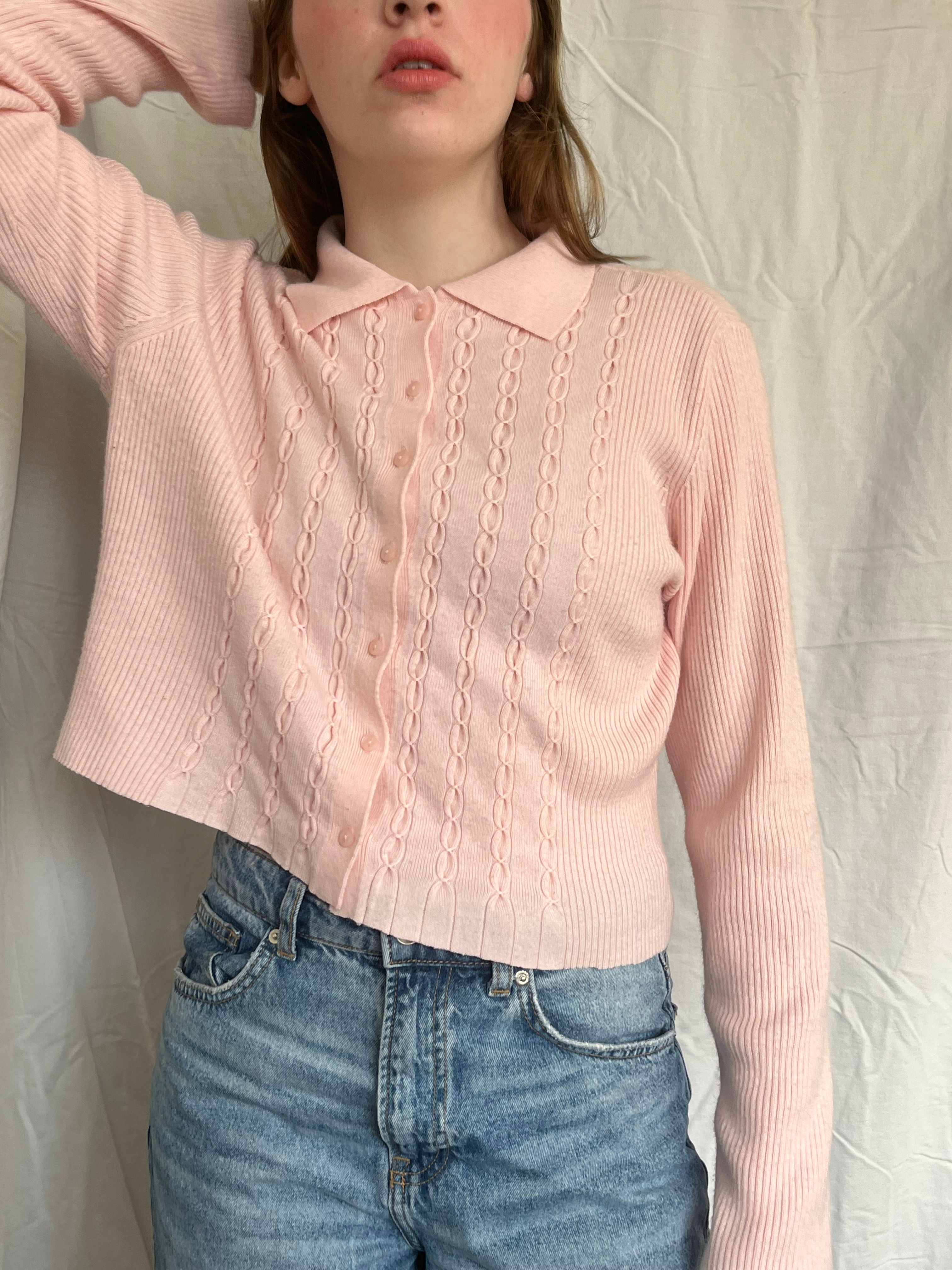 light pink button down