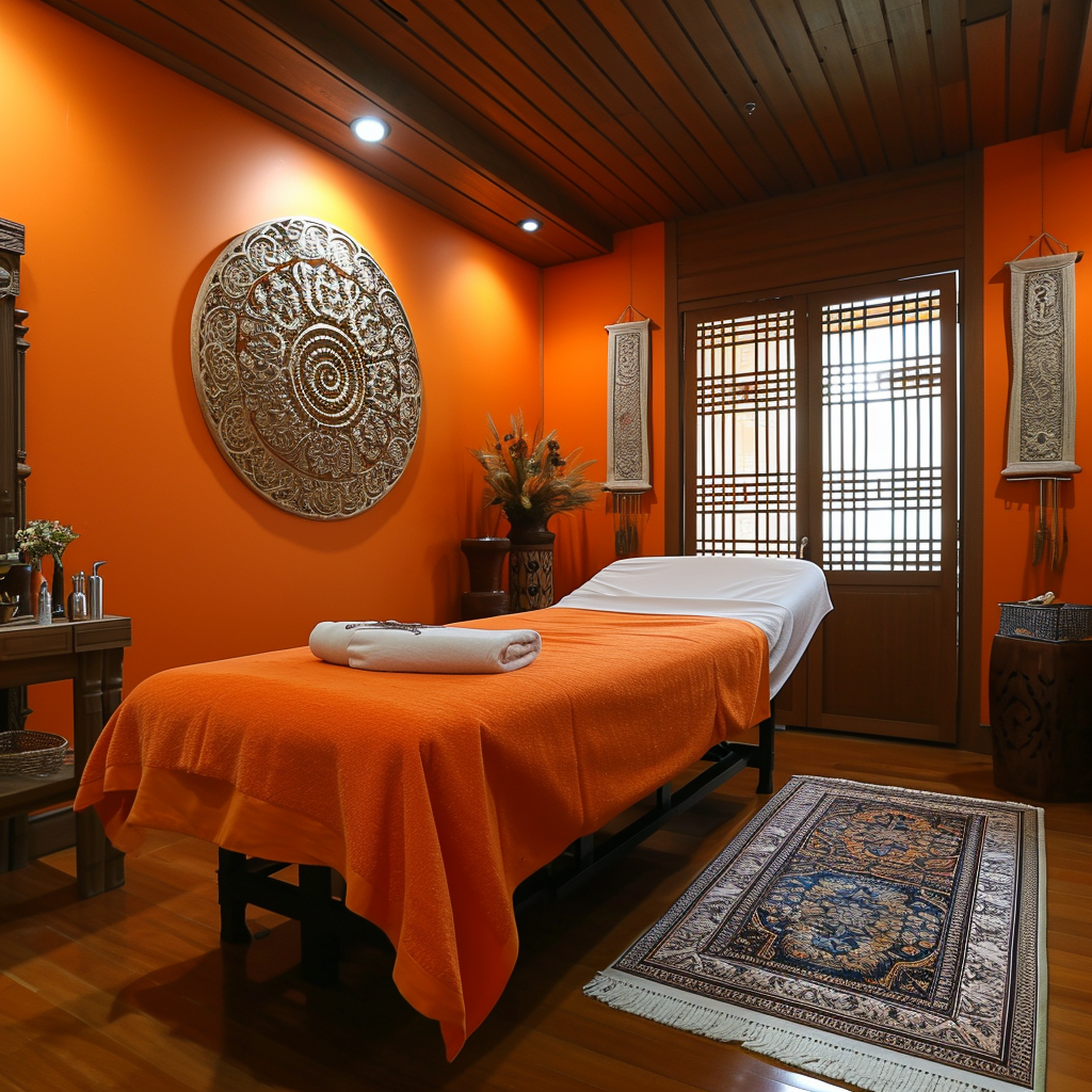Image of an ayurvedic Therapy room