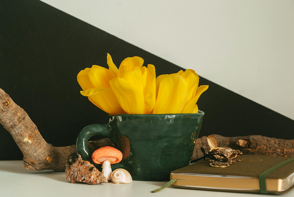 Fleurs, coquillage en décoration