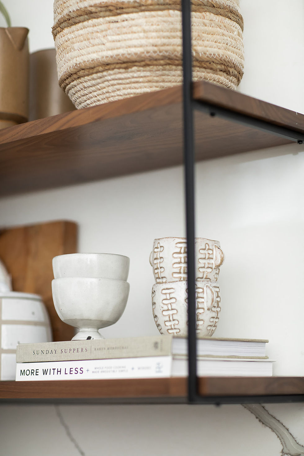 open kitchen shelving