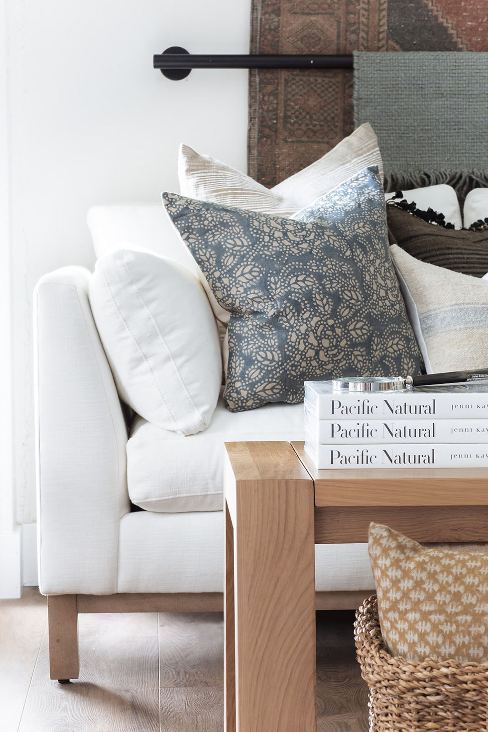Boden sofa by Rowe in Breathe by Milliken fabric