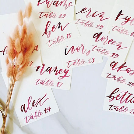 watercolor table labels