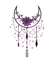 Abstrakte lila Mond-Grafik, funkelnd, mystisch