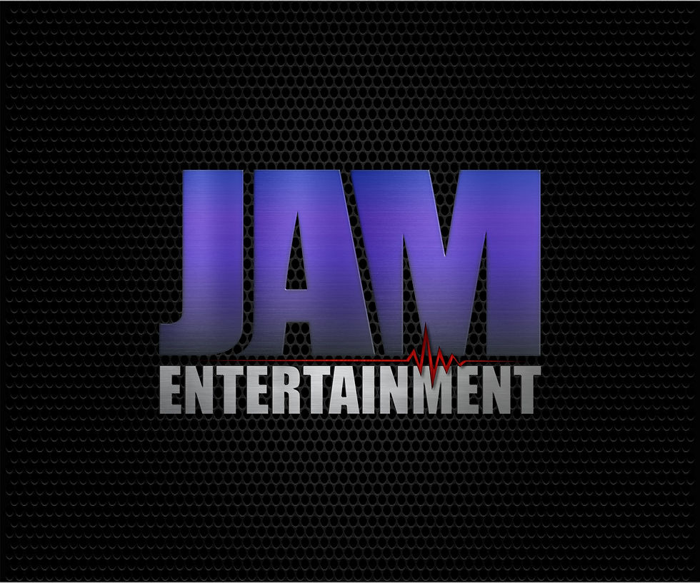 J.A.M Entertainment logo artwork on dark textured background