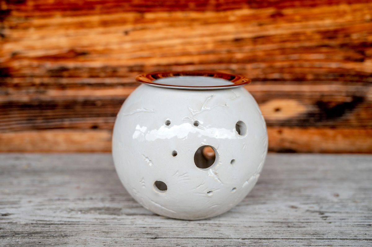 Räucherstövchen weiss, glasiert