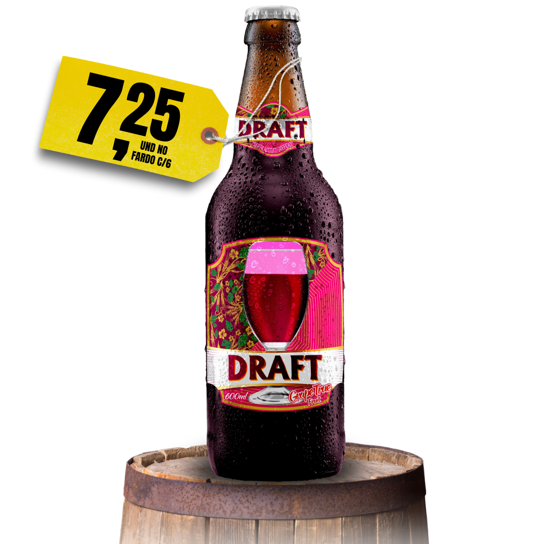 chopp de vinho tinto draft 600ml - fardo com 6 und