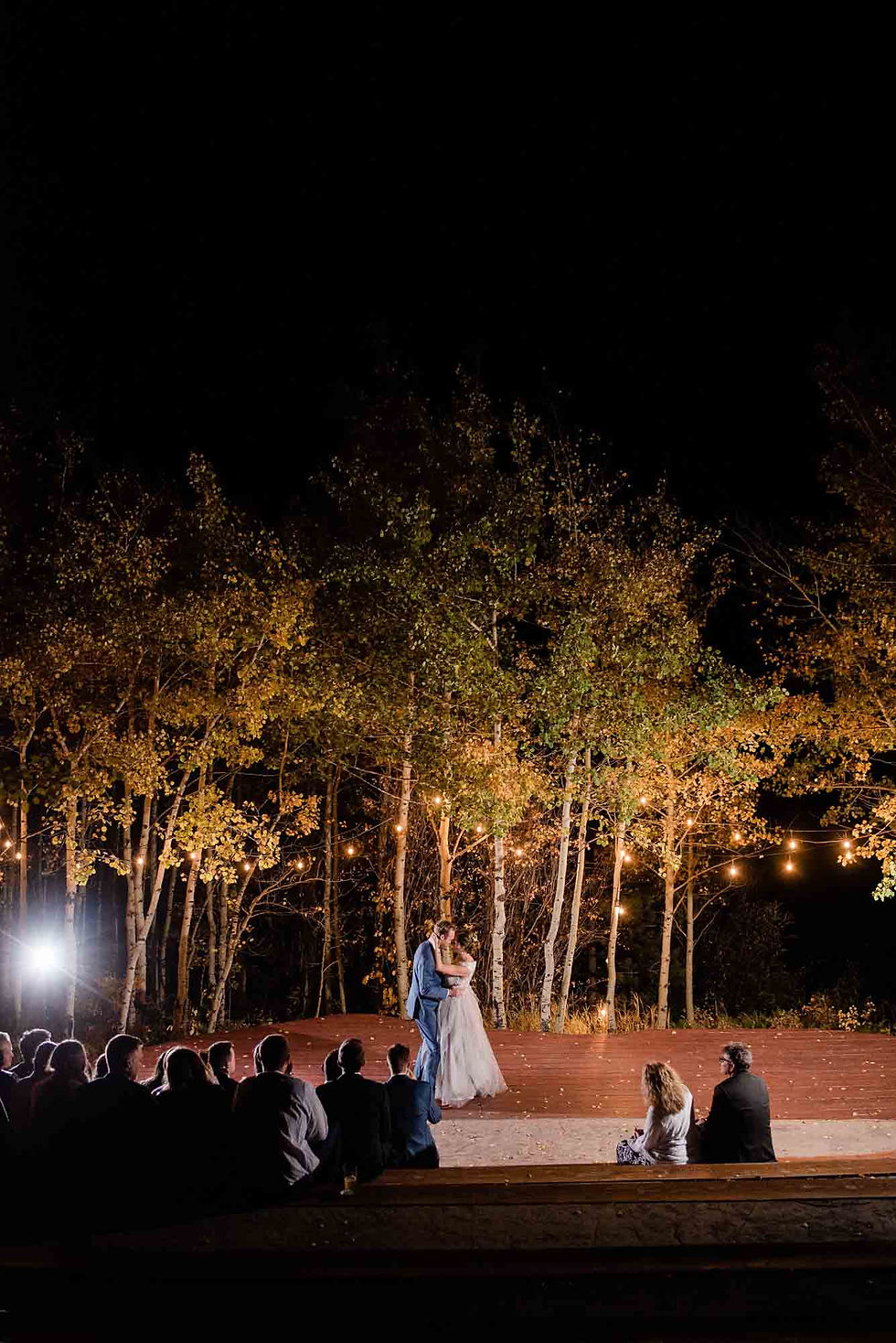 Bride and groom first dance at the Wild Basin Lodge