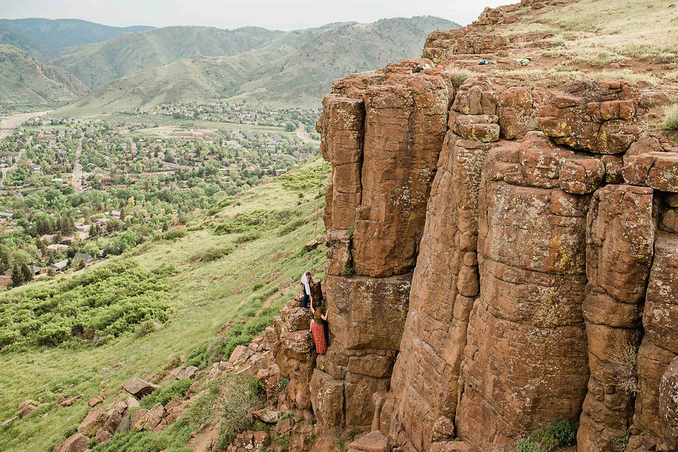 June climbing engagement session in Golden, CO.
