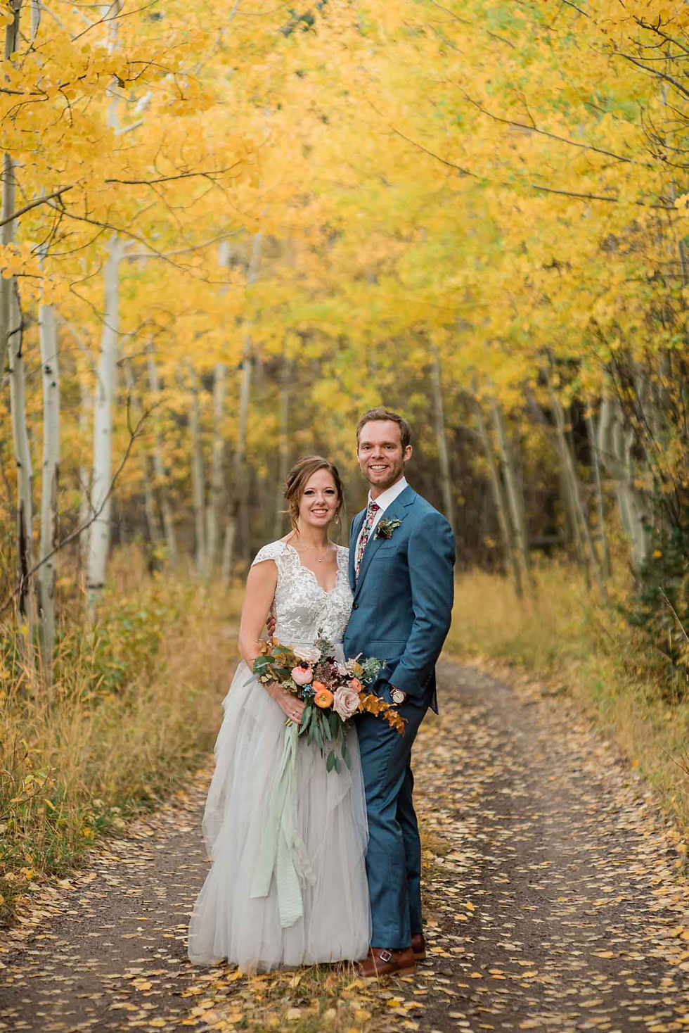 October wedding ceremony at Wild Basin Lodge in Allenspark, CO