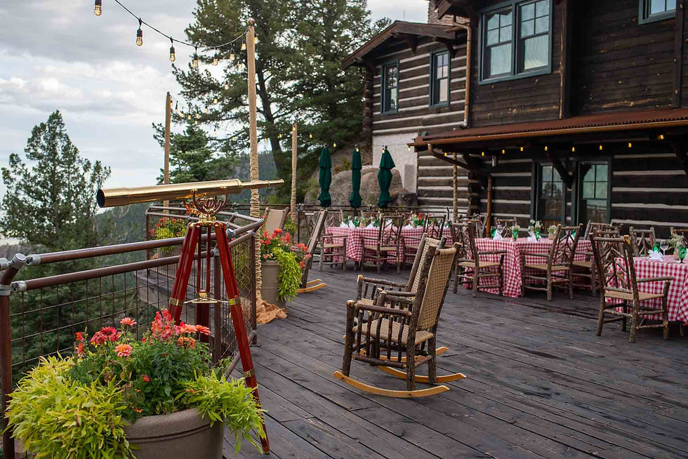 Outdoor deck at Cloud Camp at the Broadmoor