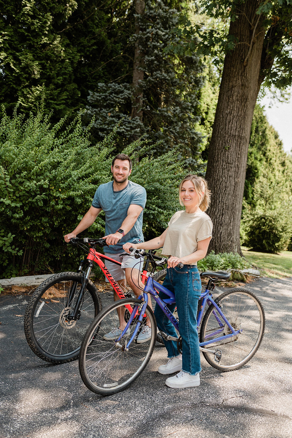 Philly Couple Riding Bikes for Engagement Photos