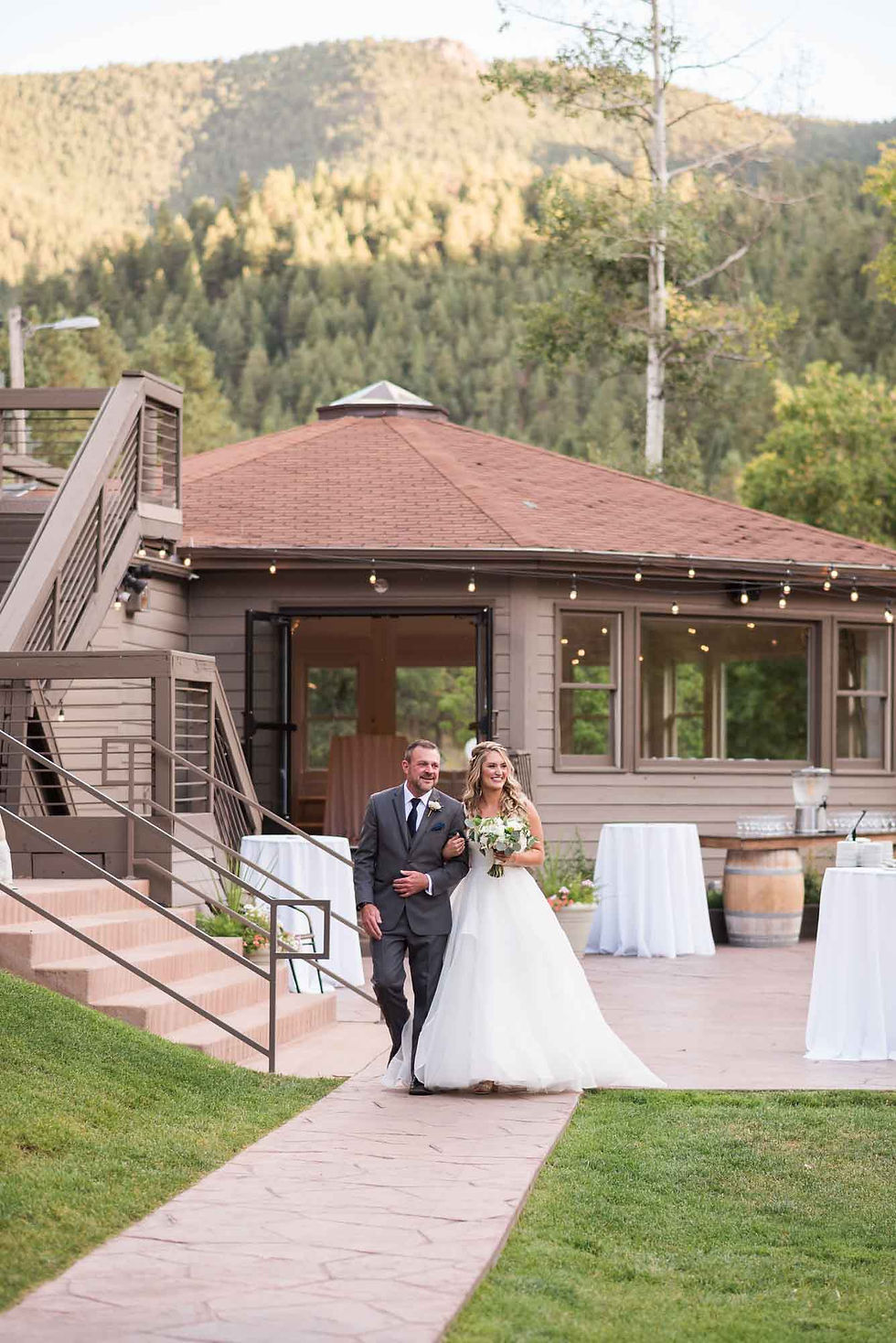 Bride Walking Down Aisle at Wedgewood Boulder Creek in Colorado
