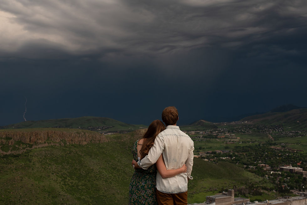 Couple watch incoming storm in Golden, CO
