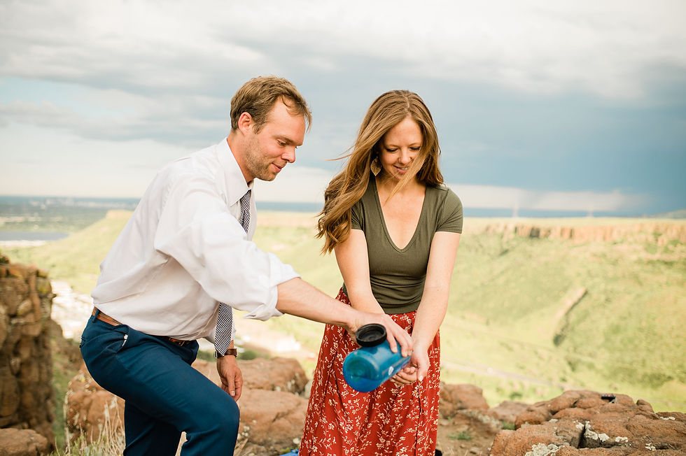 June climbing engagement session in Golden, CO.