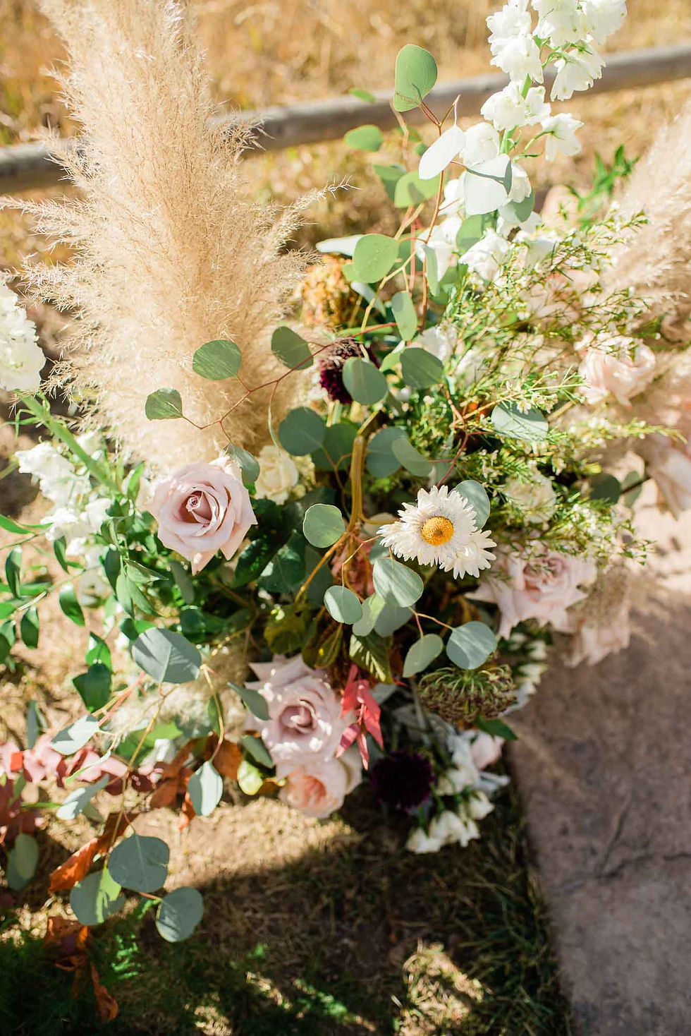 Wedding florals at the Wild Basin Lodge