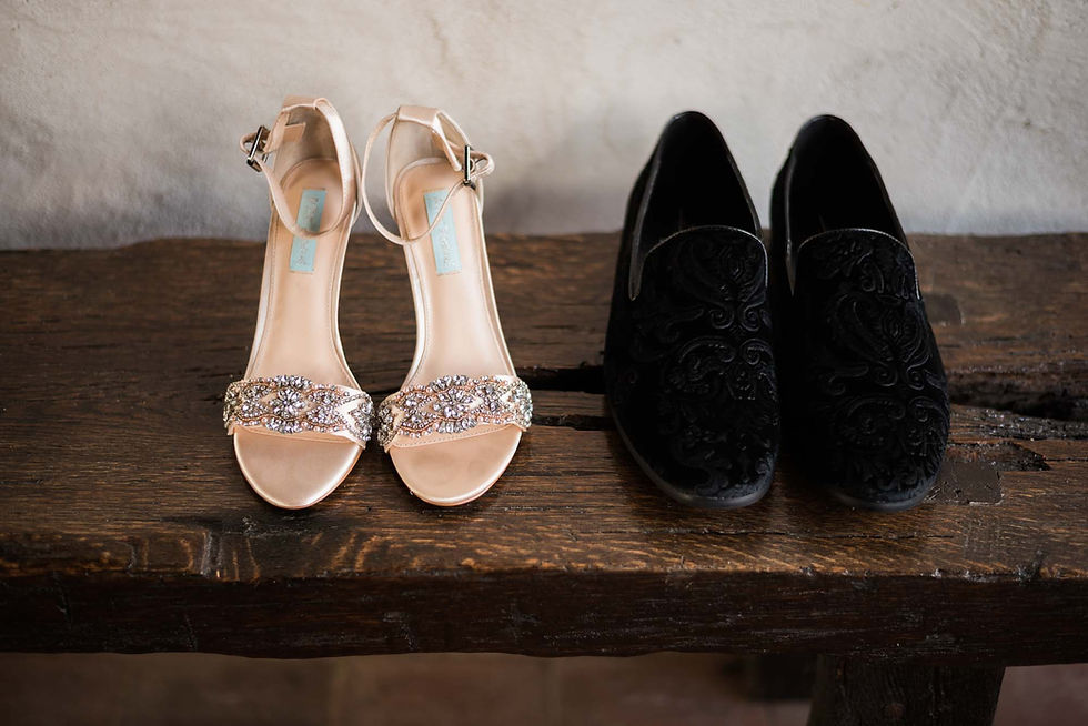 Velvet Groom Loafers and Betsey Johnson Bridal Heels