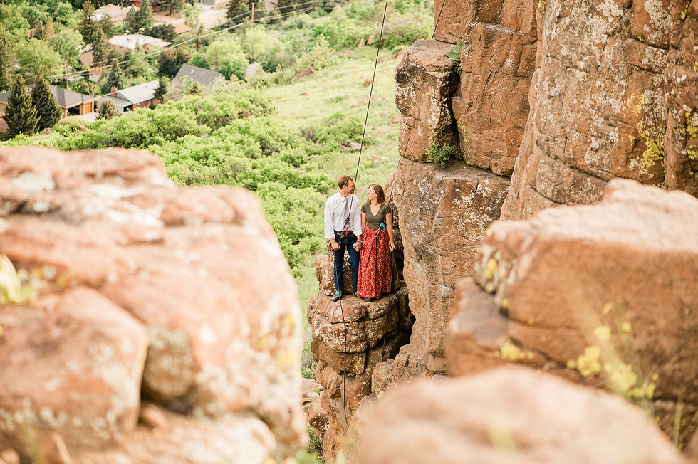 June climbing engagement session in Golden, CO.