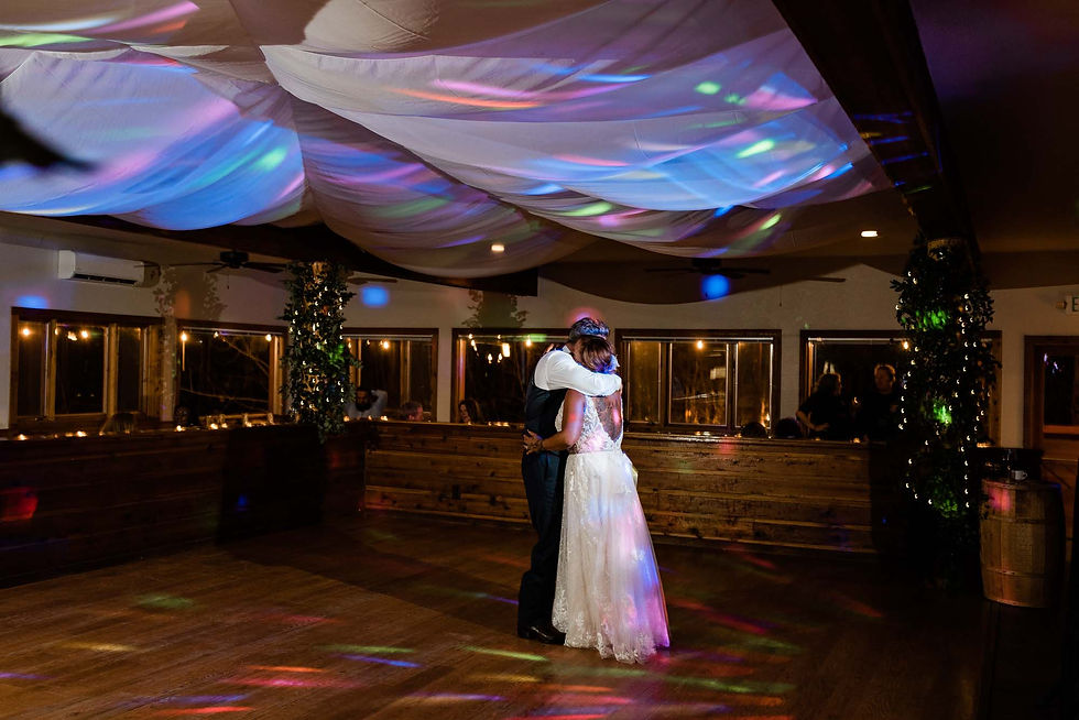 Bride and groom first dance at the Wild Basin Lodge