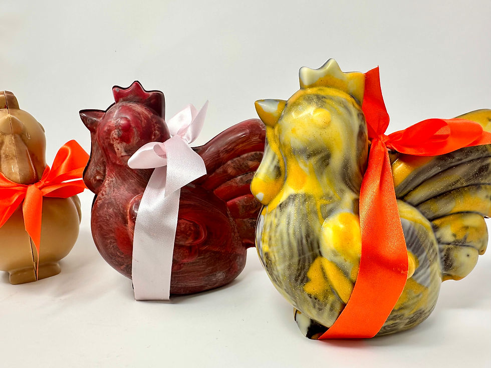 Miniature : Pâques poulette chocolat garnie 