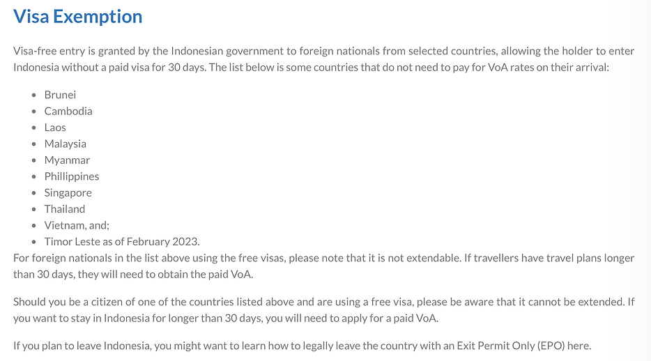 Visa Exemption