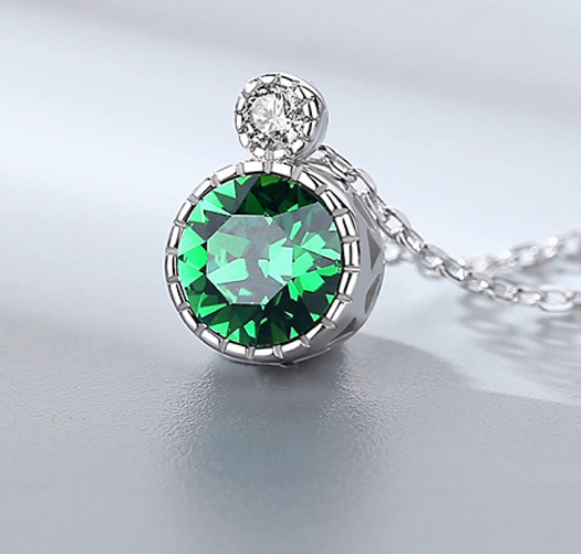 Miniatura: GD -Collana in argento sterling 925 e ciondolo di cristallo pendente