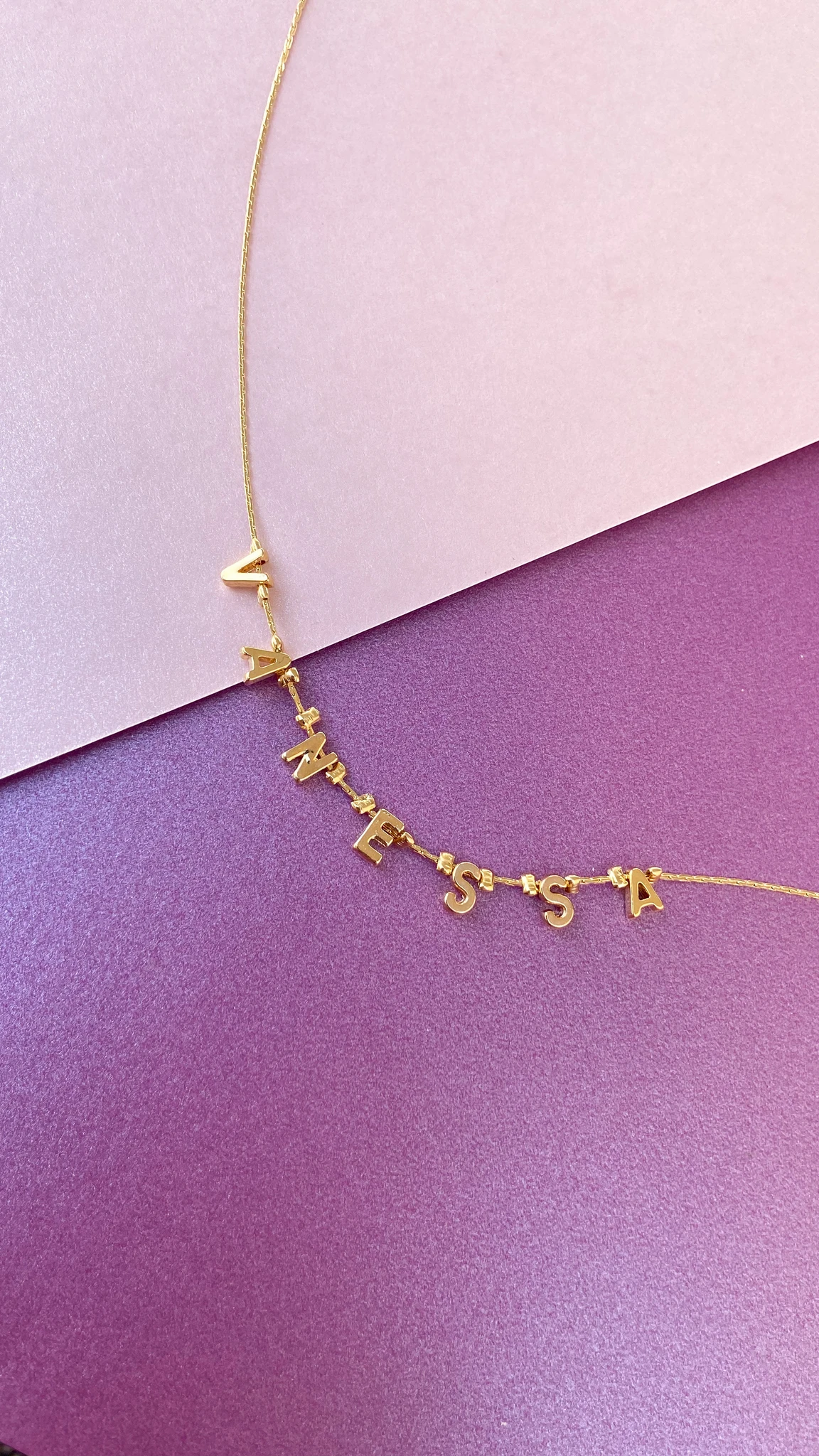 Collar personalizado letras separadas dorado letras Collar personalizado letras