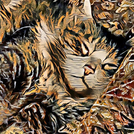 A stylized digital graphic of my cat Sugar. Originally this was just a home photograph captured and then transformed into a vibrant digital artwork using creative filters and image editing techniques. The process enhances color, texture, and visual mood, converting the original style into a bold graphic composition.

Filters and digital effects can significantly alter an image’s tone, color, and texture, allowing artists to transform photographs into expressive digital artwork.

Tools: Adobe Photoshop, digital filters