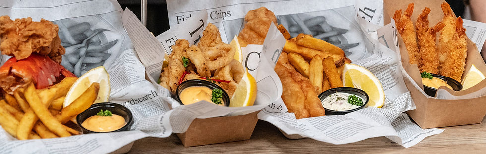 fries and wings with dips