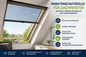 Insektenschutzrollo für Dachfenster in einer modernen Dachgeschosswohnung in Berlin